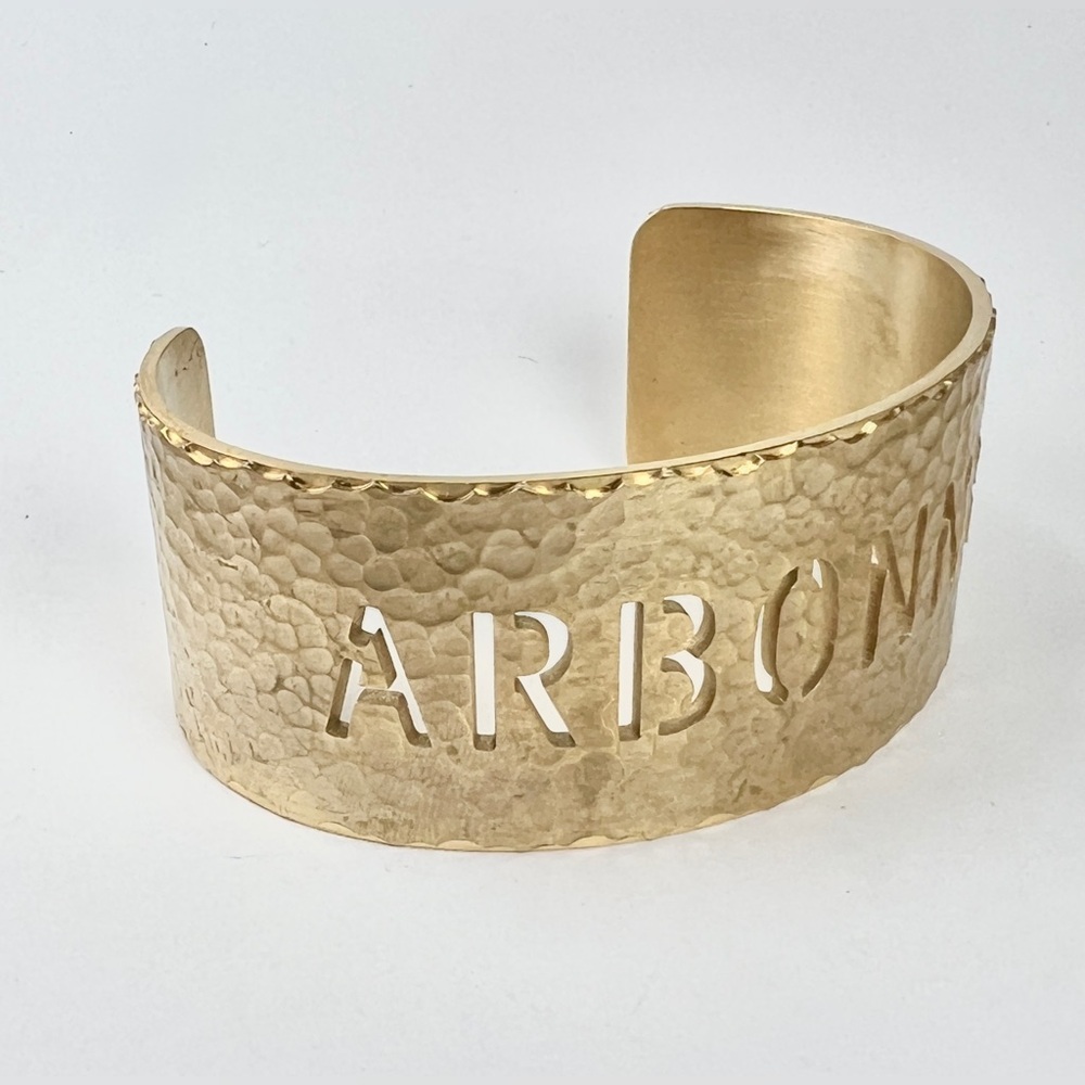 Arbonne Gold-Tone Hammered Cuff Bracelet